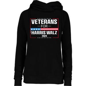 Veterans For Harris Walz 2024 Presidential Campaign Womens Funnel Neck Pullover Hood