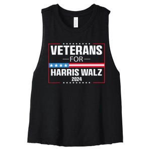 Veterans For Harris Walz 2024 Presidential Campaign Women's Racerback Cropped Tank