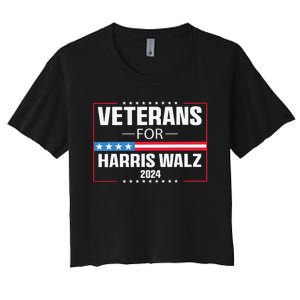 Veterans For Harris Walz 2024 Presidential Campaign Women's Crop Top Tee