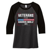 Veterans For Harris Walz 2024 Presidential Campaign Women's Tri-Blend 3/4-Sleeve Raglan Shirt