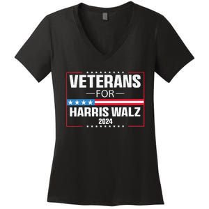 Veterans For Harris Walz 2024 Presidential Campaign Women's V-Neck T-Shirt