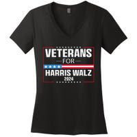 Veterans For Harris Walz 2024 Presidential Campaign Women's V-Neck T-Shirt