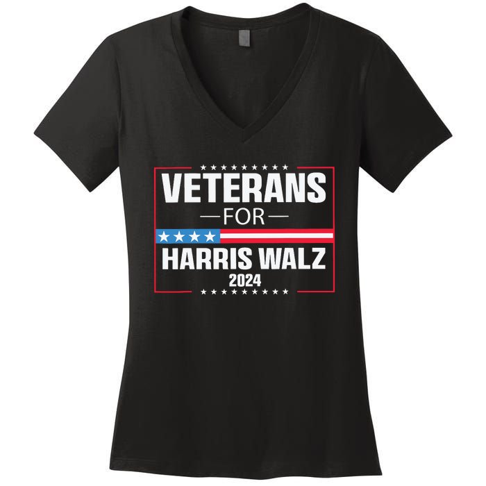 Veterans For Harris Walz 2024 Presidential Campaign Women's V-Neck T-Shirt