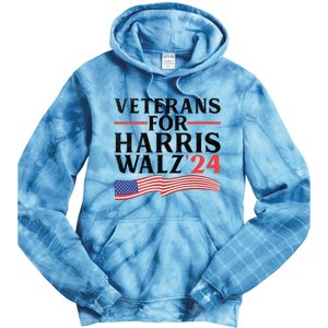 Veterans For Harris Walz 2024 Tie Dye Hoodie