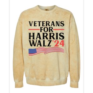 Veterans For Harris Walz 2024 Colorblast Crewneck Sweatshirt