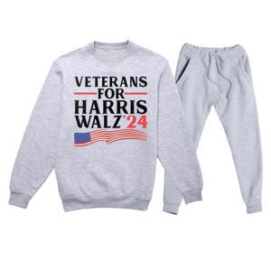 Veterans For Harris Walz 2024 Premium Crewneck Sweatsuit Set