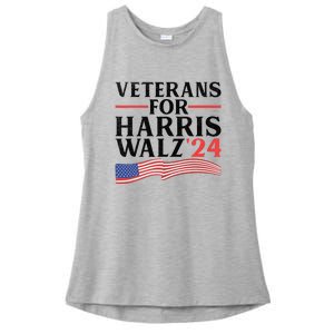 Veterans For Harris Walz 2024 Ladies PosiCharge Tri-Blend Wicking Tank