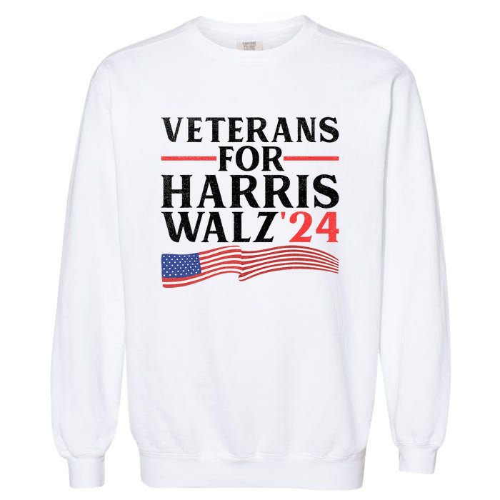 Veterans For Harris Walz 2024 Garment-Dyed Sweatshirt