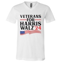 Veterans For Harris Walz 2024 V-Neck T-Shirt