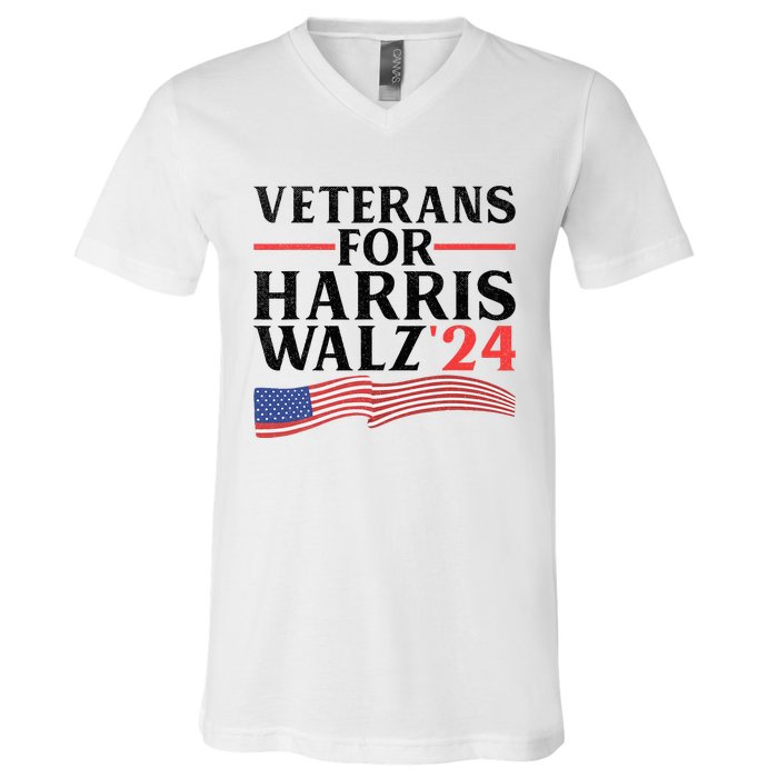 Veterans For Harris Walz 2024 V-Neck T-Shirt