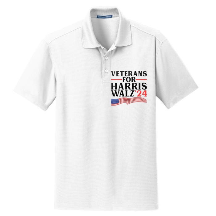 Veterans For Harris Walz 2024 Dry Zone Grid Polo