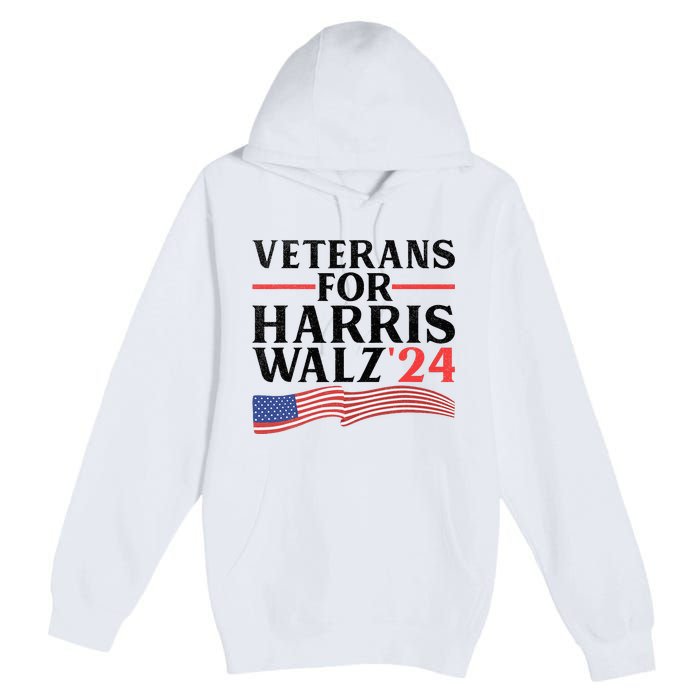 Veterans For Harris Walz 2024 Premium Pullover Hoodie