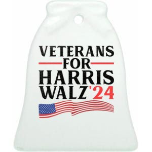 Veterans For Harris Walz 2024 Ceramic Bell Ornament