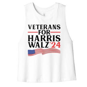 Veterans For Harris Walz 2024 Women's Racerback Cropped Tank