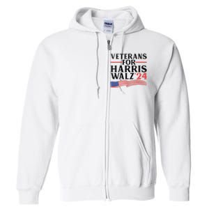 Veterans For Harris Walz 2024 Full Zip Hoodie