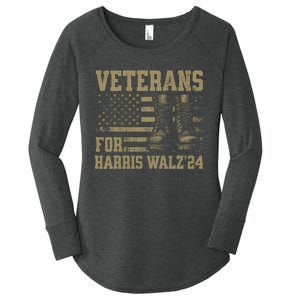 Veterans For Harris Walz Waltz 2024 Presidential Campaign Women's Perfect Tri Tunic Long Sleeve Shirt