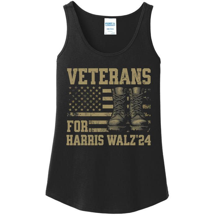 Veterans For Harris Walz Waltz 2024 Presidential Campaign Ladies Essential Tank