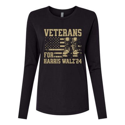 Veterans For Harris Walz Waltz 2024 Presidential Campaign Womens Cotton Relaxed Long Sleeve T-Shirt