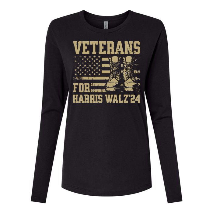 Veterans For Harris Walz Waltz 2024 Presidential Campaign Womens Cotton Relaxed Long Sleeve T-Shirt