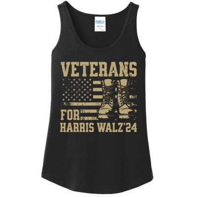 Veterans For Harris Walz Waltz 2024 Presidential Campaign Ladies Essential Tank