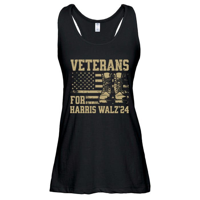 Veterans For Harris Walz Waltz 2024 Presidential Campaign Ladies Essential Flowy Tank