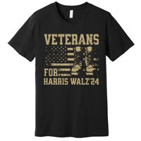 Veterans For Harris Walz Waltz 2024 Presidential Campaign Premium T-Shirt