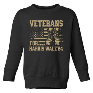 Veterans For Harris Walz Waltz 2024 Presidential Campaign Toddler Sweatshirt