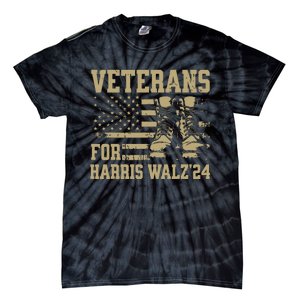 Veterans For Harris Walz Waltz 2024 Presidential Campaign Tie-Dye T-Shirt