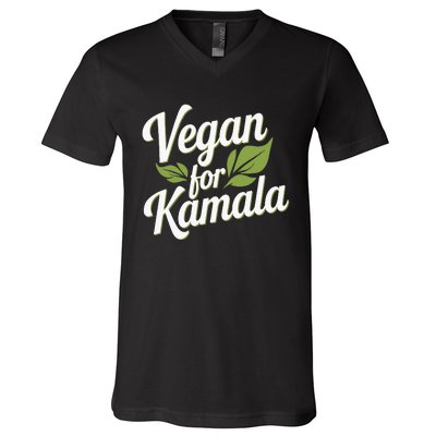 Vegans For Harris Waltz Walz 2024 Vegan For Kamala 2024 V-Neck T-Shirt