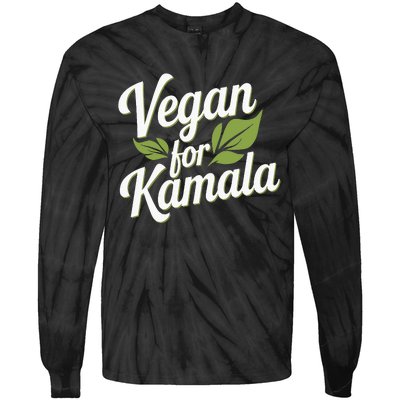 Vegans For Harris Waltz Walz 2024 Vegan For Kamala 2024 Tie-Dye Long Sleeve Shirt