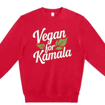 Vegans For Harris Waltz Walz 2024 Vegan For Kamala 2024 Premium Crewneck Sweatshirt