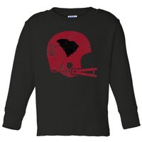 Vintage Football Helmet State Of South Carolina Toddler Long Sleeve Shirt