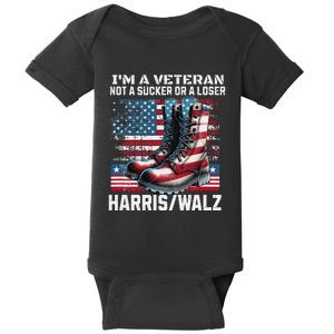 Veteran For Harris Walz For President 2024 Gift Baby Bodysuit