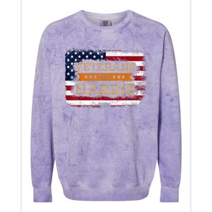 Veterans For Harris Walz Waltz 2024 President Veteran Day Colorblast Crewneck Sweatshirt