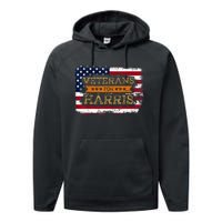 Veterans For Harris Walz Waltz 2024 President Veteran Day Performance Fleece Hoodie