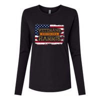 Veterans For Harris Walz Waltz 2024 President Veteran Day Womens Cotton Relaxed Long Sleeve T-Shirt