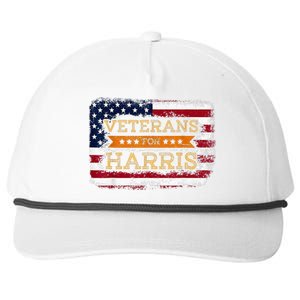 Veterans For Harris Walz Waltz 2024 President Veteran Day Snapback Five-Panel Rope Hat