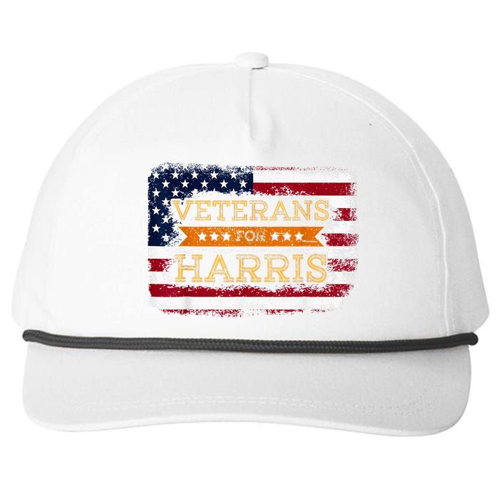 Veterans For Harris Walz Waltz 2024 President Veteran Day Snapback Five-Panel Rope Hat