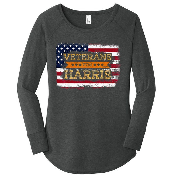 Veterans For Harris Walz Waltz 2024 President Veteran Day Women's Perfect Tri Tunic Long Sleeve Shirt