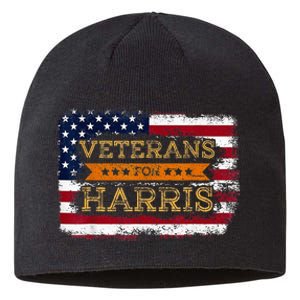 Veterans For Harris Walz Waltz 2024 President Veteran Day Sustainable Beanie