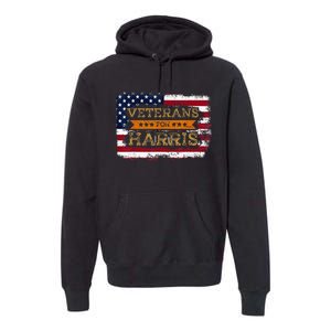 Veterans For Harris Walz Waltz 2024 President Veteran Day Premium Hoodie