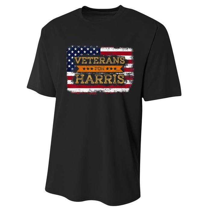 Veterans For Harris Walz Waltz 2024 President Veteran Day Performance Sprint T-Shirt