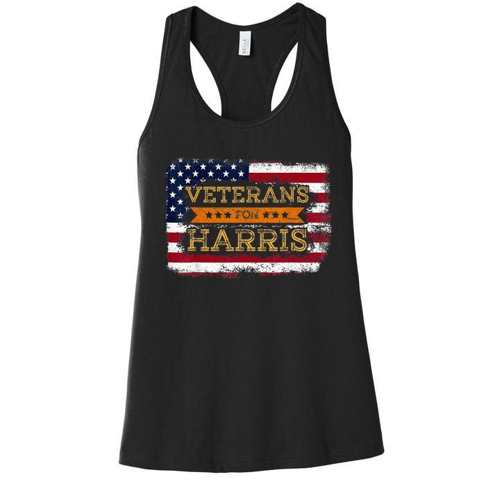 Veterans For Harris Walz Waltz 2024 President Veteran Day Women's Racerback Tank