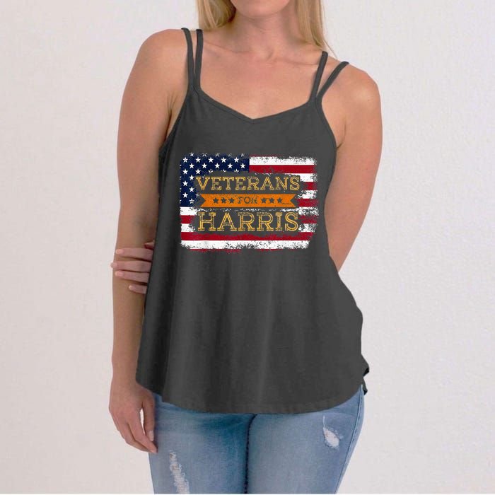 Veterans For Harris Walz Waltz 2024 President Veteran Day Women's Strappy Tank