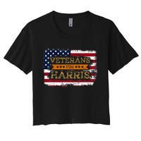 Veterans For Harris Walz Waltz 2024 President Veteran Day Women's Crop Top Tee