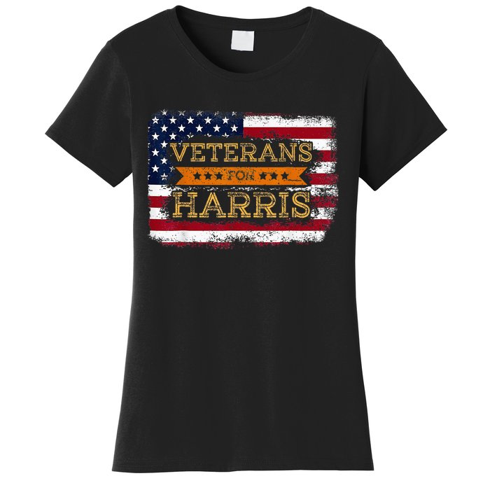 Veterans For Harris Walz Waltz 2024 President Veteran Day Women's T-Shirt