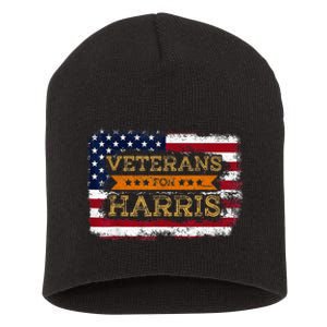 Veterans For Harris Walz Waltz 2024 President Veteran Day Short Acrylic Beanie