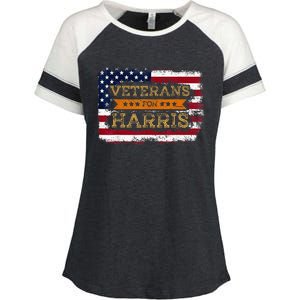 Veterans For Harris Walz Waltz 2024 President Veteran Day Enza Ladies Jersey Colorblock Tee