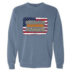 Veterans For Harris Walz Waltz 2024 President Veteran Day Garment-Dyed Sweatshirt