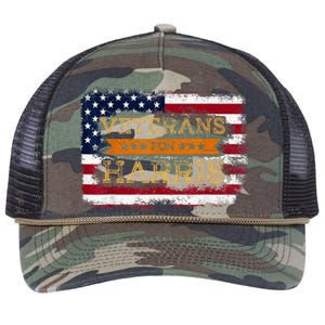 Veterans For Harris Walz Waltz 2024 President Veteran Day Retro Rope Trucker Hat Cap